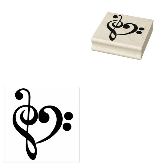 Clef Heart Rubberstempel (Gestempeld)