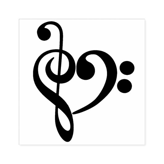 Clef Heart Rubberstempel (Afrduk)