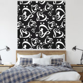 Clef Hearts Zwart-wit Muziek Wall Art Canvas Afdruk (Insitu (Slaapkamer))