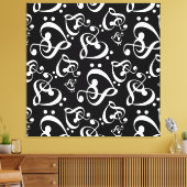 Clef Hearts Zwart-wit Muziek Wall Art Canvas Afdruk (Insitu (Woonkamer))