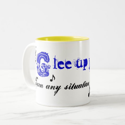 Clef-Music-Note, zingen... Tweekleurige Koffiemok (Voorkant links)