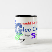 Clef-Note, Music, song...Glee Club, life, sing. Tweekleurige Koffiemok (Center)