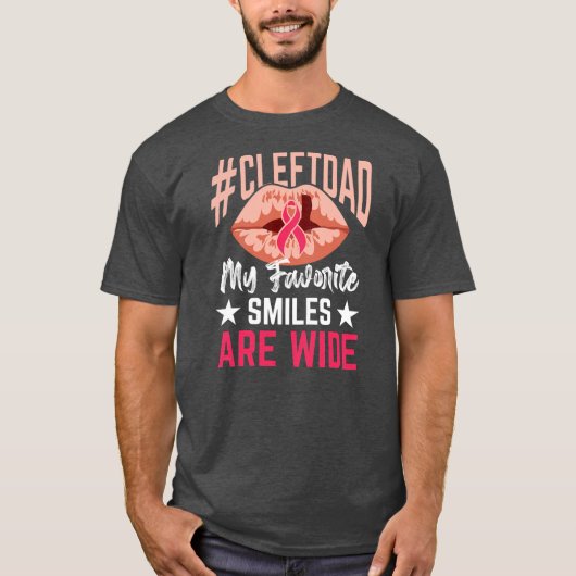 Cleft Palate Lip Dad glimlacht sterk bewustzijn T-shirt (Voorkant)