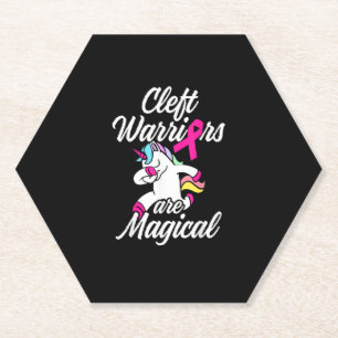 Cleft Palate Lip Warrior Unicorn Cleft Sterke Waar Kartonnen Onderzetters