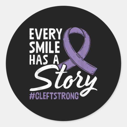 Cleft Sterke Cleft Warrior Craniofacial Awar Ronde Sticker (Voorkant)