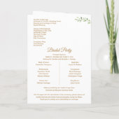 Clegant Catholic Wedding Program With Readings  Programma (Achterkant)