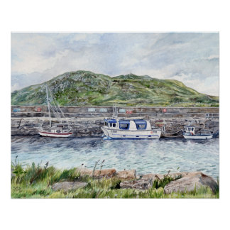 Cleggan Harbour, Connemara, Galway Glanzende Poste Perfect Poster