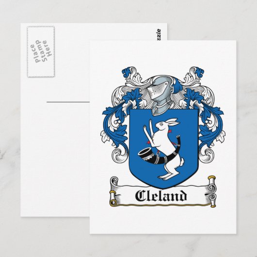 Cleland Family Crest Briefkaart (Voorkant / Achterkant)