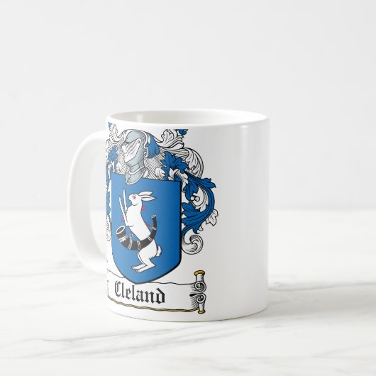 Cleland Family Crest Koffiemok (Voorkant links)