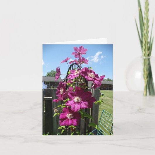 Clemantis Flower Aanmoediging Bedankkaart (Voorkant)