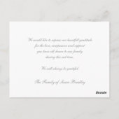 Clematis 1c Memorial Sympathy Dank u Briefkaart (Achterkant)