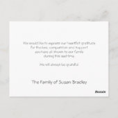 Clematis 3a Memorial Sympathy Dank u Briefkaart (Achterkant)