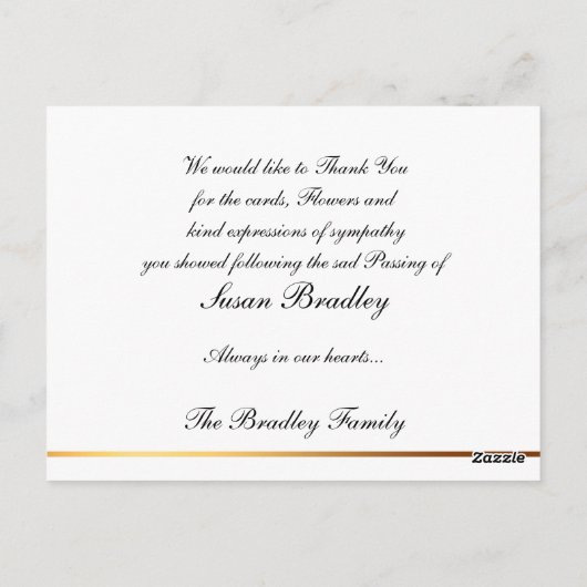 Clematis 3c Floral B&W Foto Sympathy Dank u Briefkaart (Achterkant)