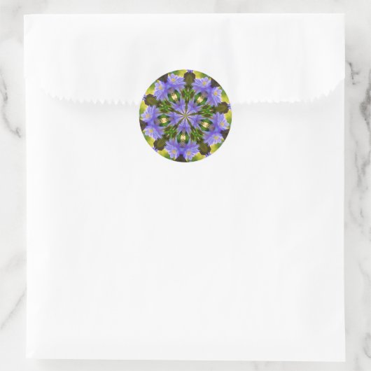 Clematis Abstracte bloemkunst Ronde Sticker (Tas)
