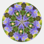 Clematis Abstracte bloemkunst Ronde Sticker (Voorkant)