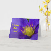 Clematis Birthday Wenskaart Kaart (Gele Bloem)