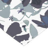 Clematis Blauw Grijs Bloemen Patroon Home Decor Korte Tafelloper (Hoek)