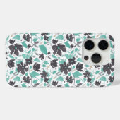 Clematis Blauwgroen Waterverf bloemenpatroon Case-Mate iPhone Case (Achterkant (horizontaal))