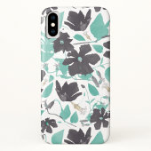 Clematis Blauwgroen Waterverf bloemenpatroon Case-Mate iPhone Case