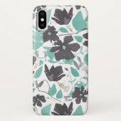 Clematis Blauwgroen Waterverf bloemenpatroon Case-Mate iPhone Case (Achterkant)