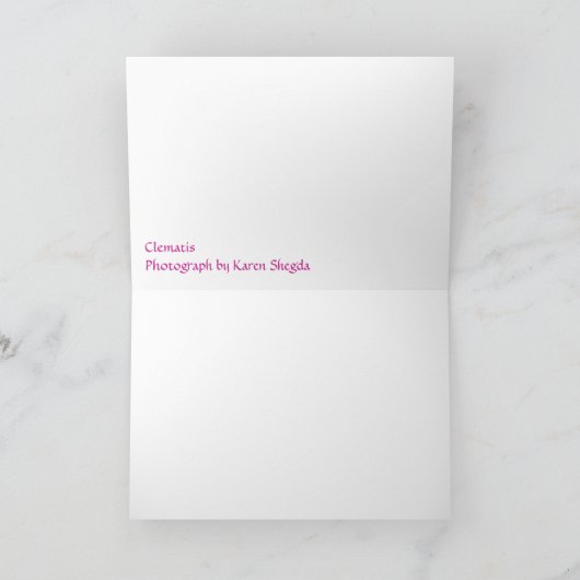 Clematis, blije Moederdag Kaart (Binnen)