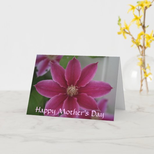 Clematis, blije Moederdag Kaart (Gele Bloem)