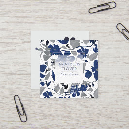 Clematis bloeiende blauwe grijze wijnstok vierkante visitekaartje