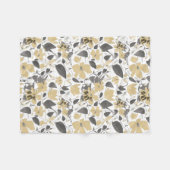 Clematis Bloeiende Goudgrijze Waterverf Vine Fleece Deken (Voorkant (Horizontaal))