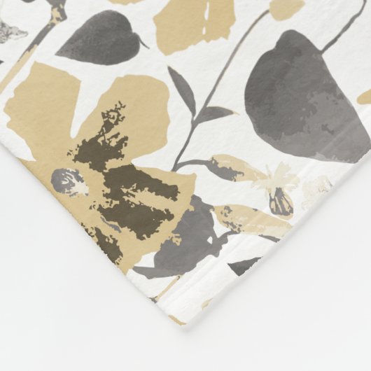 Clematis Bloeiende Goudgrijze Waterverf Vine Fleece Deken (Hoek)