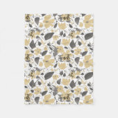 Clematis Bloeiende Goudgrijze Waterverf Vine Fleece Deken (Voorkant)