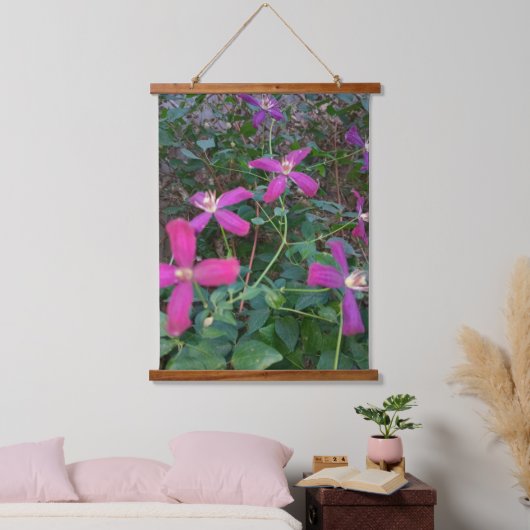 Clematis bloem hangend wandkleed (Slaapkamer)