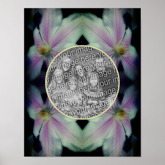 Clematis bloemblaadjes Abstract Voeg je foto toe Poster (Voorkant)
