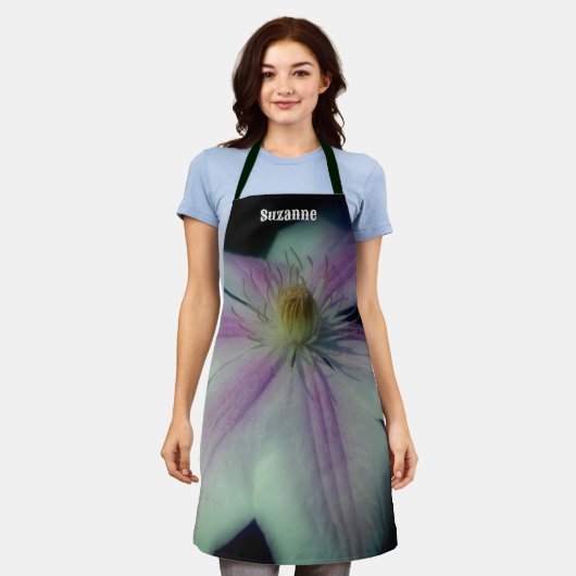 Clematis bloemblaadjes gepersonaliseerd schort (Gedragen)