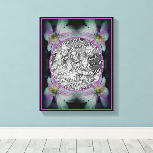 Clematis bloemblaadjes Lijst Creëer Uw eigen foto Canvas Afdruk (Insitu (Houten vloer))