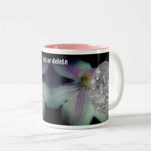 Clematis bloemblaadjes Lijst Creëer Uw eigen foto Tweekleurige Koffiemok (Voorkant rechts)