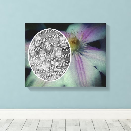 Clematis Bloemblaadjes Maak Je Eigen Foto Canvas Afdruk (Insitu (Houten vloer))