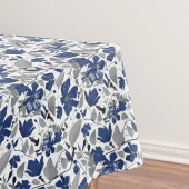 Clematis Bloemen Blauw Grijs Patroon Home Decor Tafelkleed