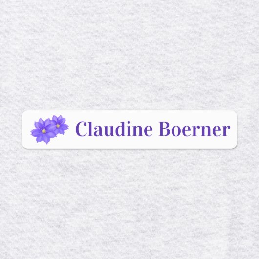 Clematis Bloemen Strijklabels Labels (Design 1)