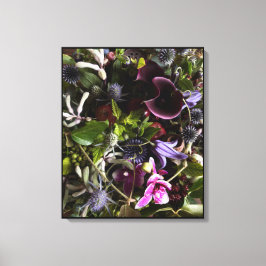 Clematis & Blue Floral Botanical Canvas Art  Afdruk