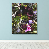 Clematis & Blue Floral Botanical Canvas Art Afdruk (Insitu (Houten vloer))