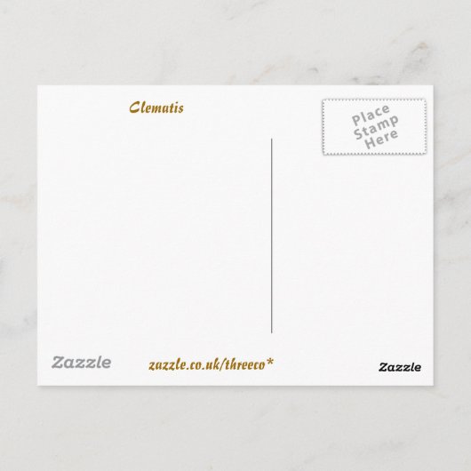 CLEMATIS BRIEFKAART (Achterkant)