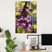Clematis - Clematis & Lamp Poster (Thuiskantoor)