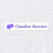 Clematis drijft strijken op etiketten