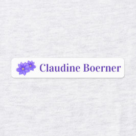 Clematis drijft strijken op etiketten labels