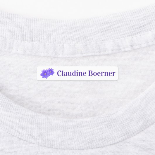 Clematis drijft strijken op etiketten labels (Aangebracht)