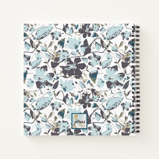 Clematis Elegant Blauw Bruin Vakantiehuis Notitieboek (Achterkant)