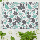 Clematis Floral Mint Chocolate Pattern Theedoek (Gevouwen)