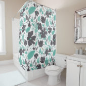 Clematis Floral Mint Pattern Douchegordijn (In situ)