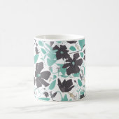Clematis Floral Pattern Blauwgroen Brown Koffiemok (Center)