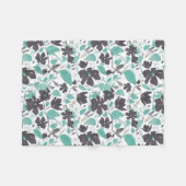 Clematis Floral Pattern Chocolate Mint Fleece Deken (Voorkant (Horizontaal))